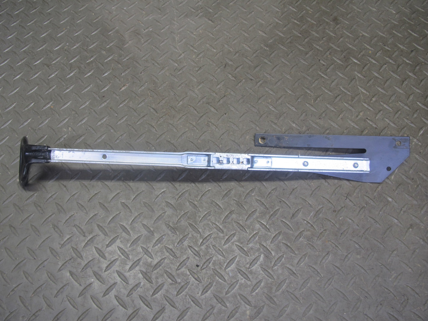 82-85 Mercedes W123 Front Right Seat Track Rail w Handle & Cover Blue Set OEM