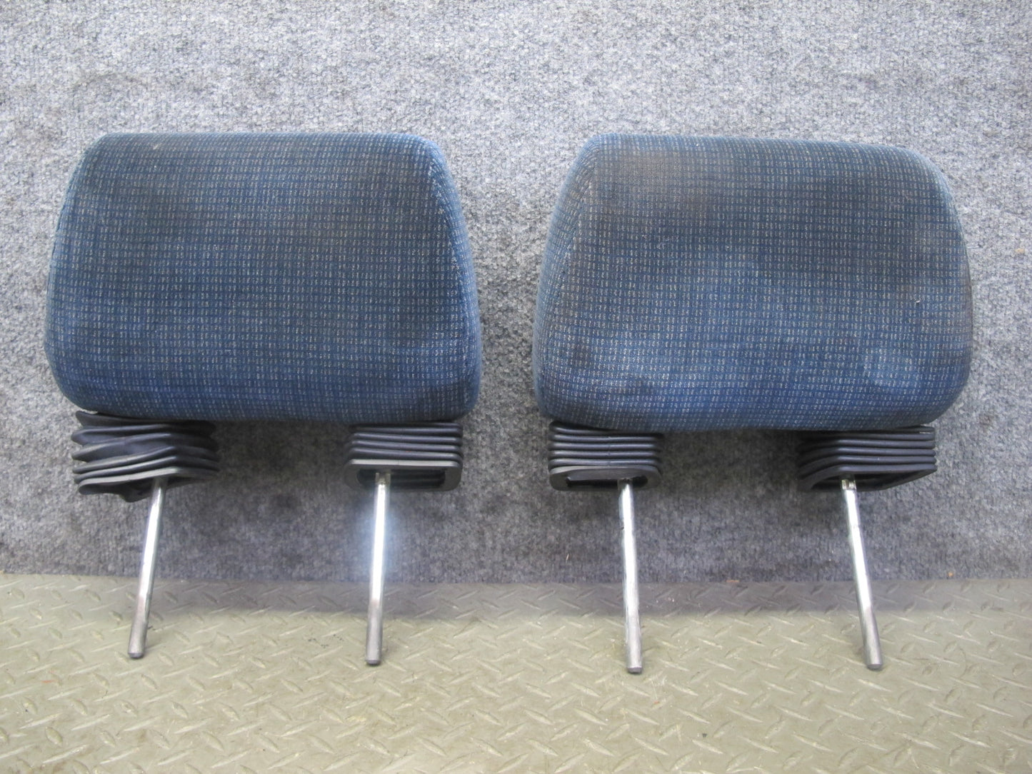 85-89 Toyota MR2 AW15 Set of 2 Front Left & Right Velour Seat Headrest Blue OEM