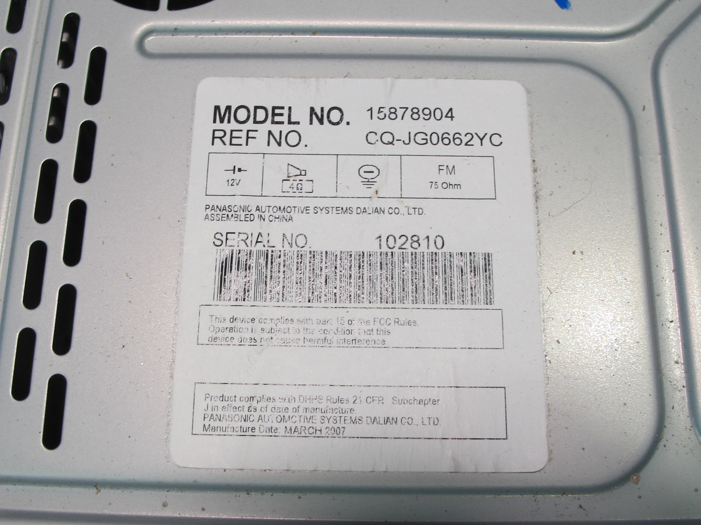 06-08 Pontiac Solstice AM FM Stereo Radio CD Disc Player Head Unit 15878904 OEM