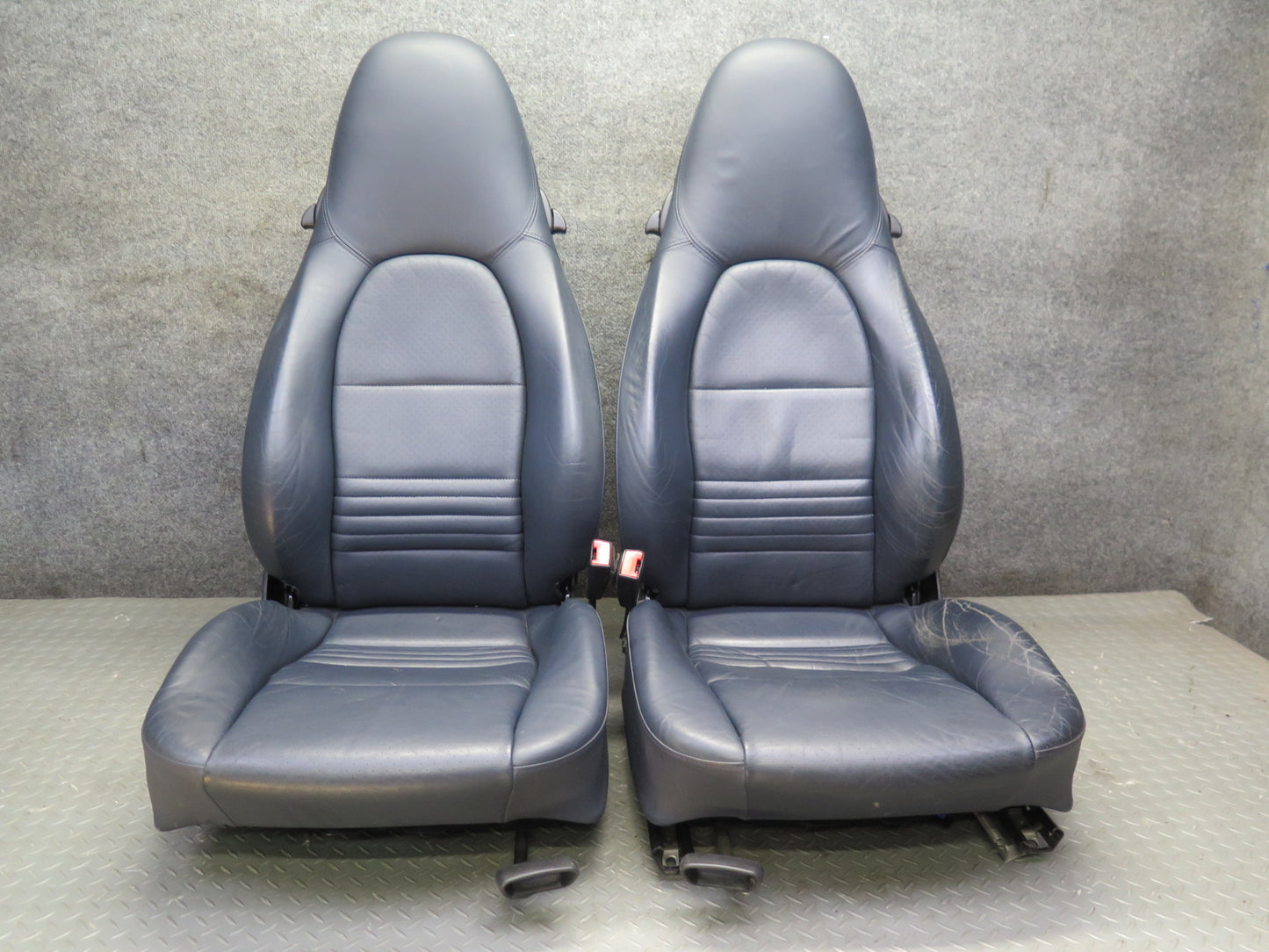 2001-2004 Porsche Boxster 986 Front Left & Right Side Leather Seat Blue Set