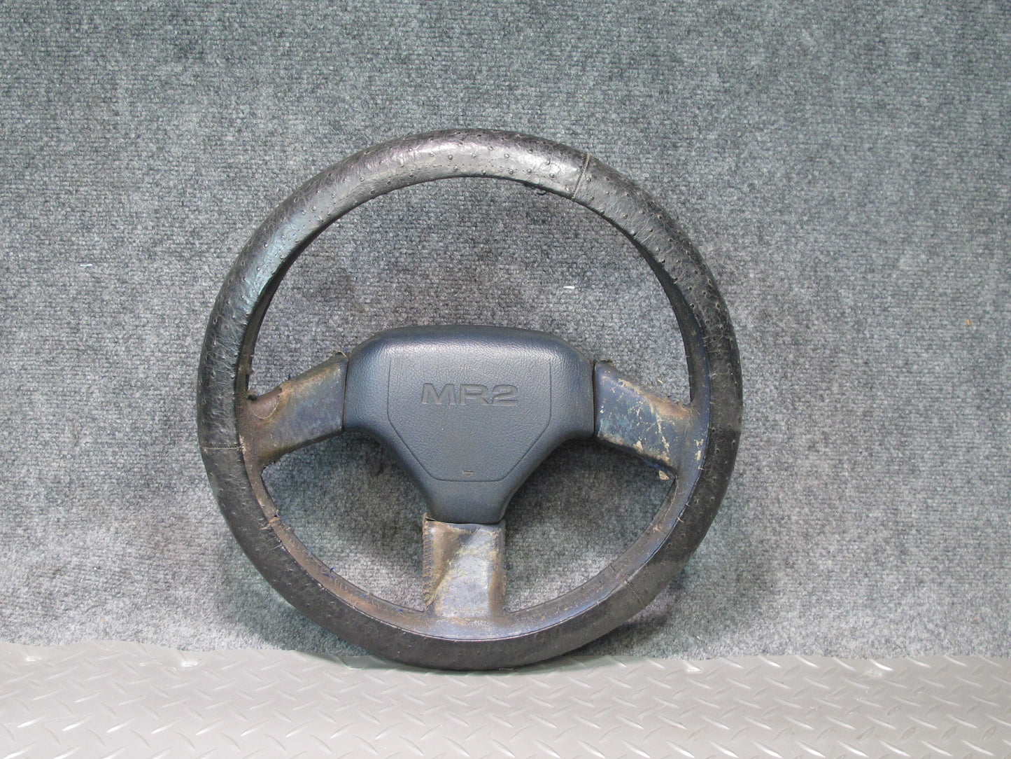 87-89 Toyota MR2 AW15 3-SPOKE Leather Steering w Horn Blue OEM