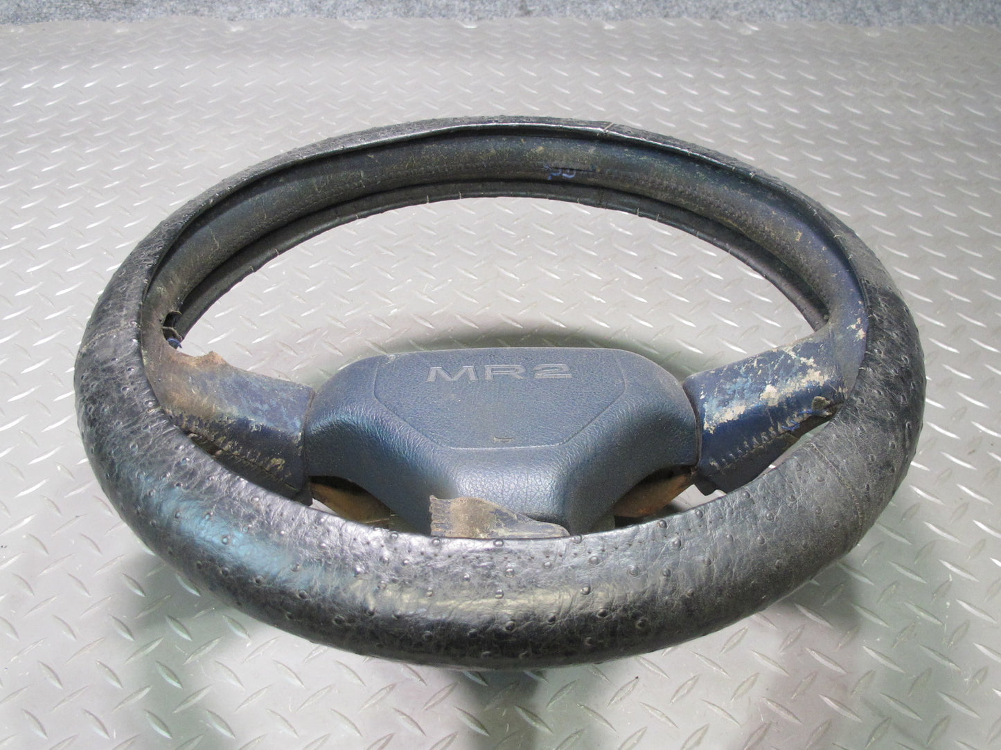 87-89 Toyota MR2 AW15 3-SPOKE Leather Steering w Horn Blue OEM