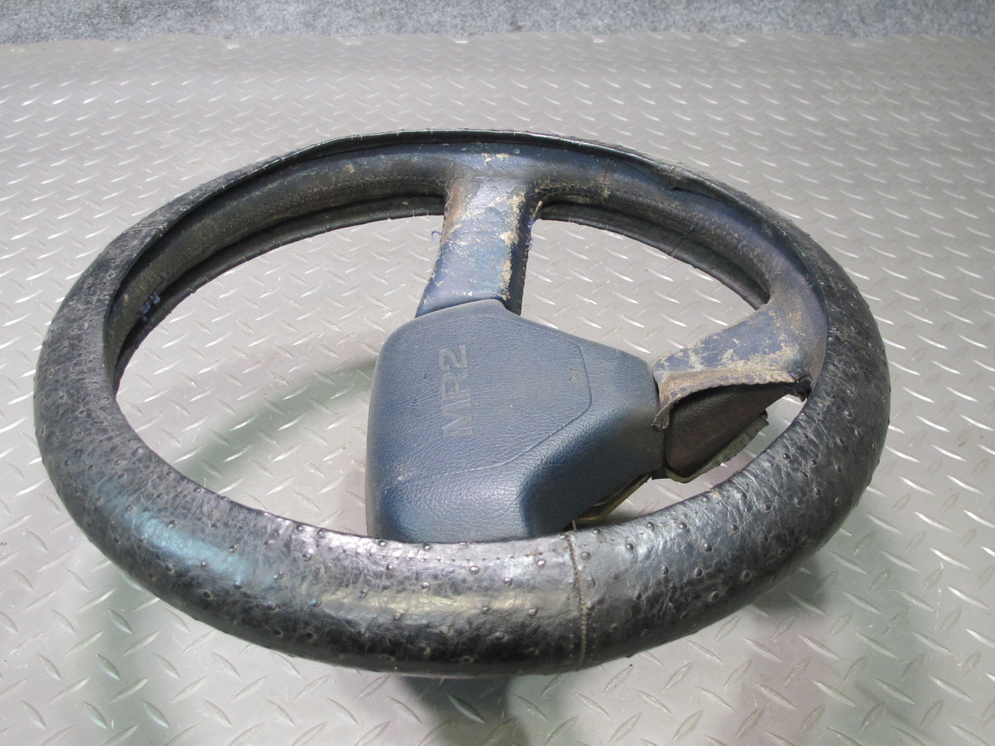 87-89 Toyota MR2 AW15 3-SPOKE Leather Steering w Horn Blue OEM