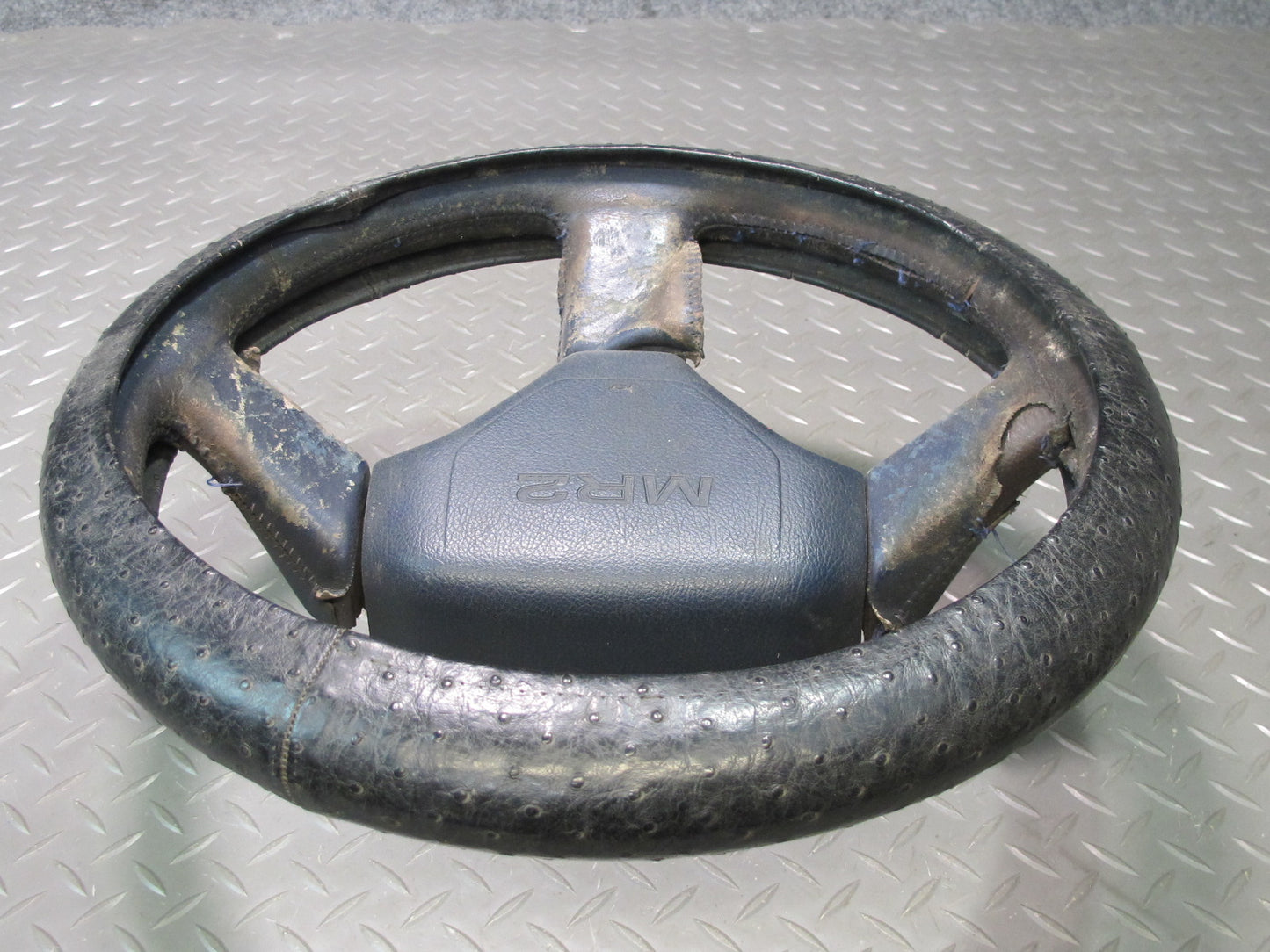 87-89 Toyota MR2 AW15 3-SPOKE Leather Steering w Horn Blue OEM