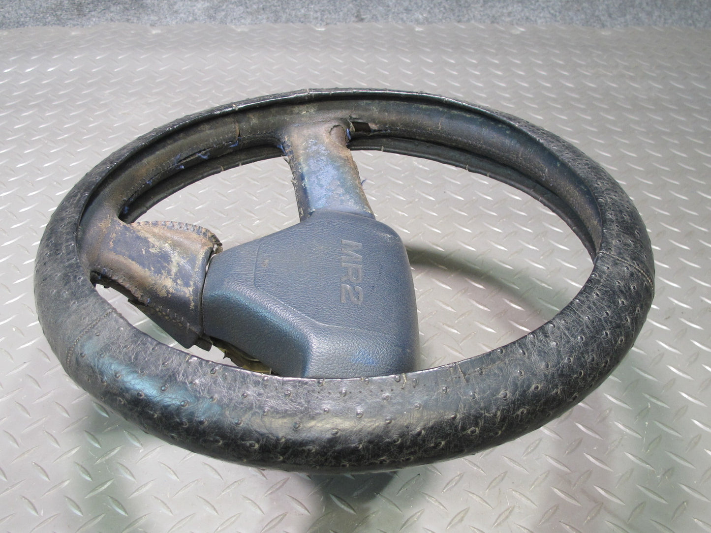 87-89 Toyota MR2 AW15 3-SPOKE Leather Steering w Horn Blue OEM