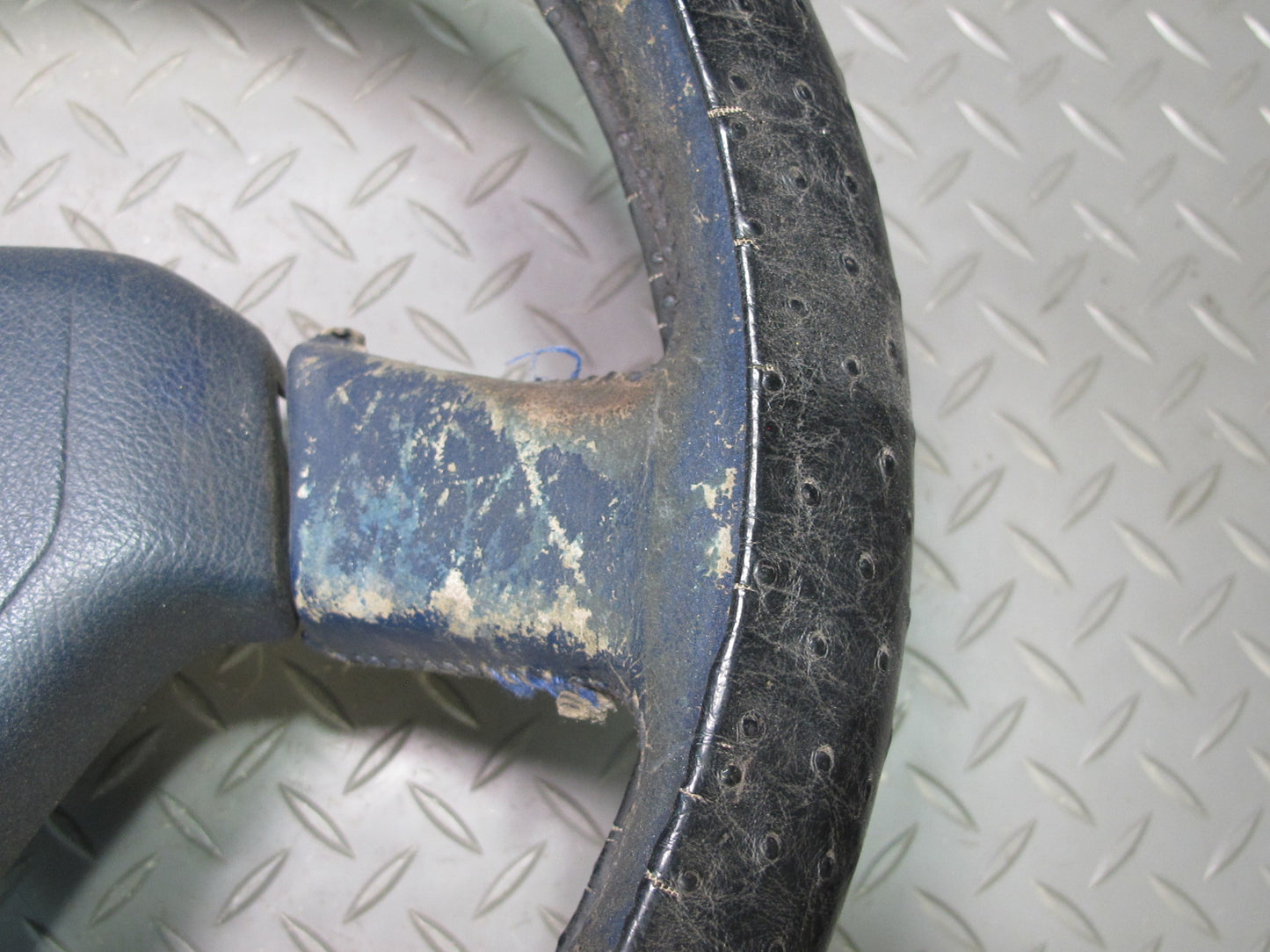 87-89 Toyota MR2 AW15 3-SPOKE Leather Steering w Horn Blue OEM