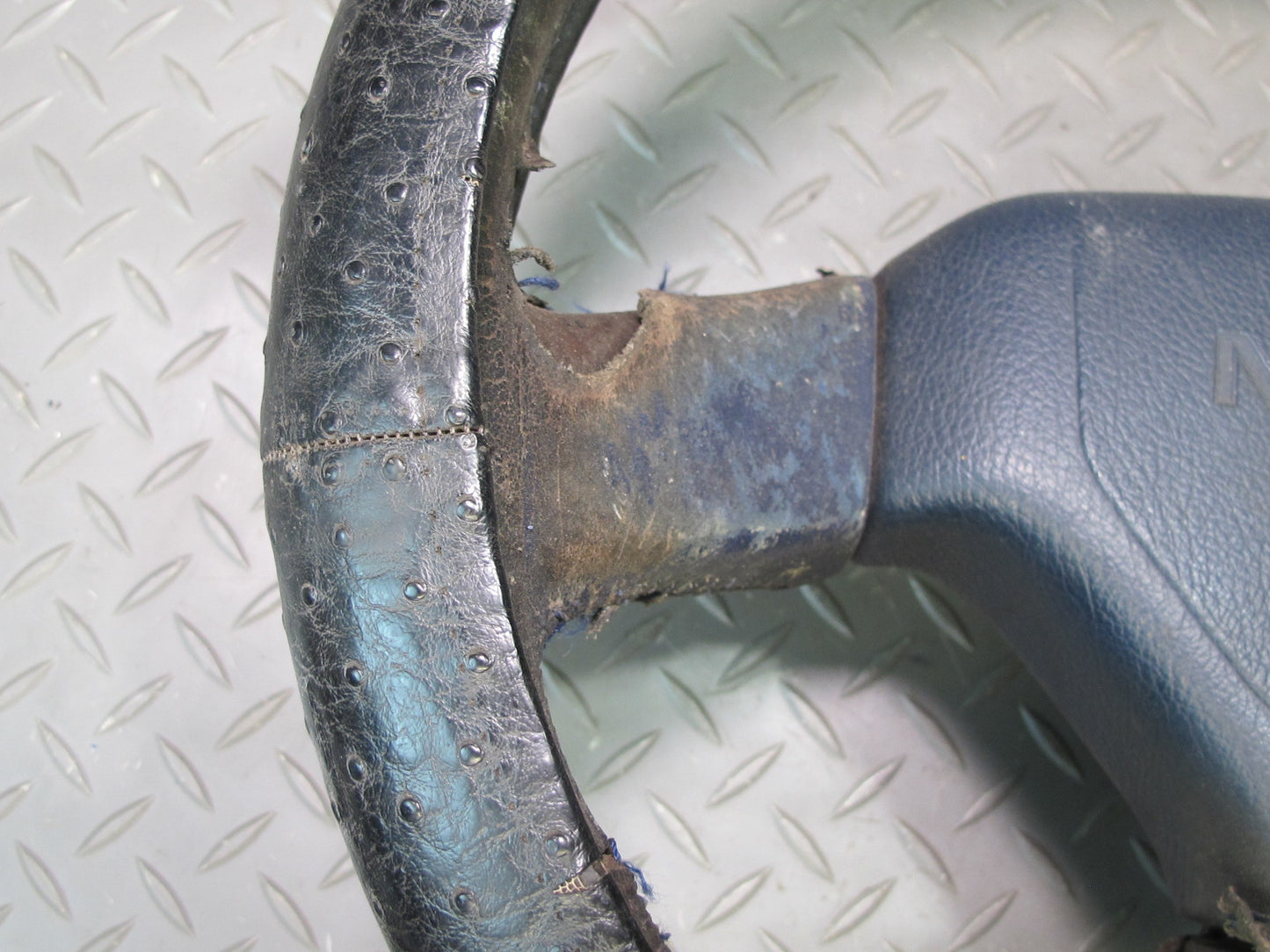 87-89 Toyota MR2 AW15 3-SPOKE Leather Steering w Horn Blue OEM