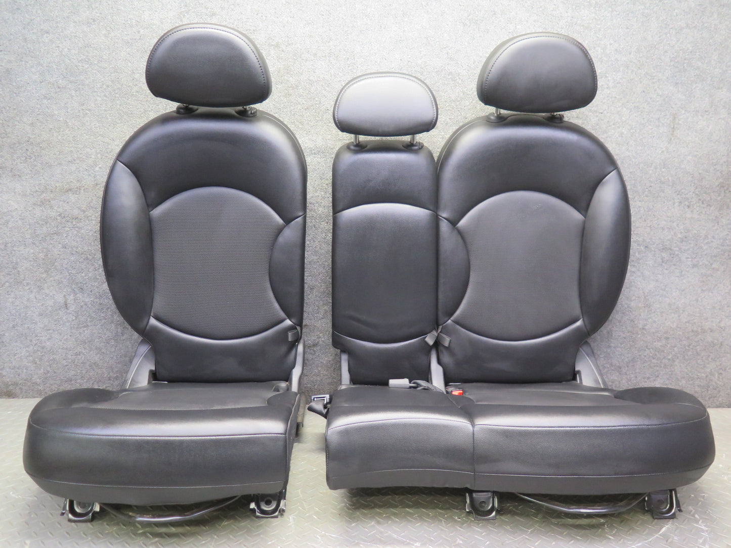 11-15 Mini Cooper S R60 Countryman Sport Rear Leatherette Seat Set Black OEM