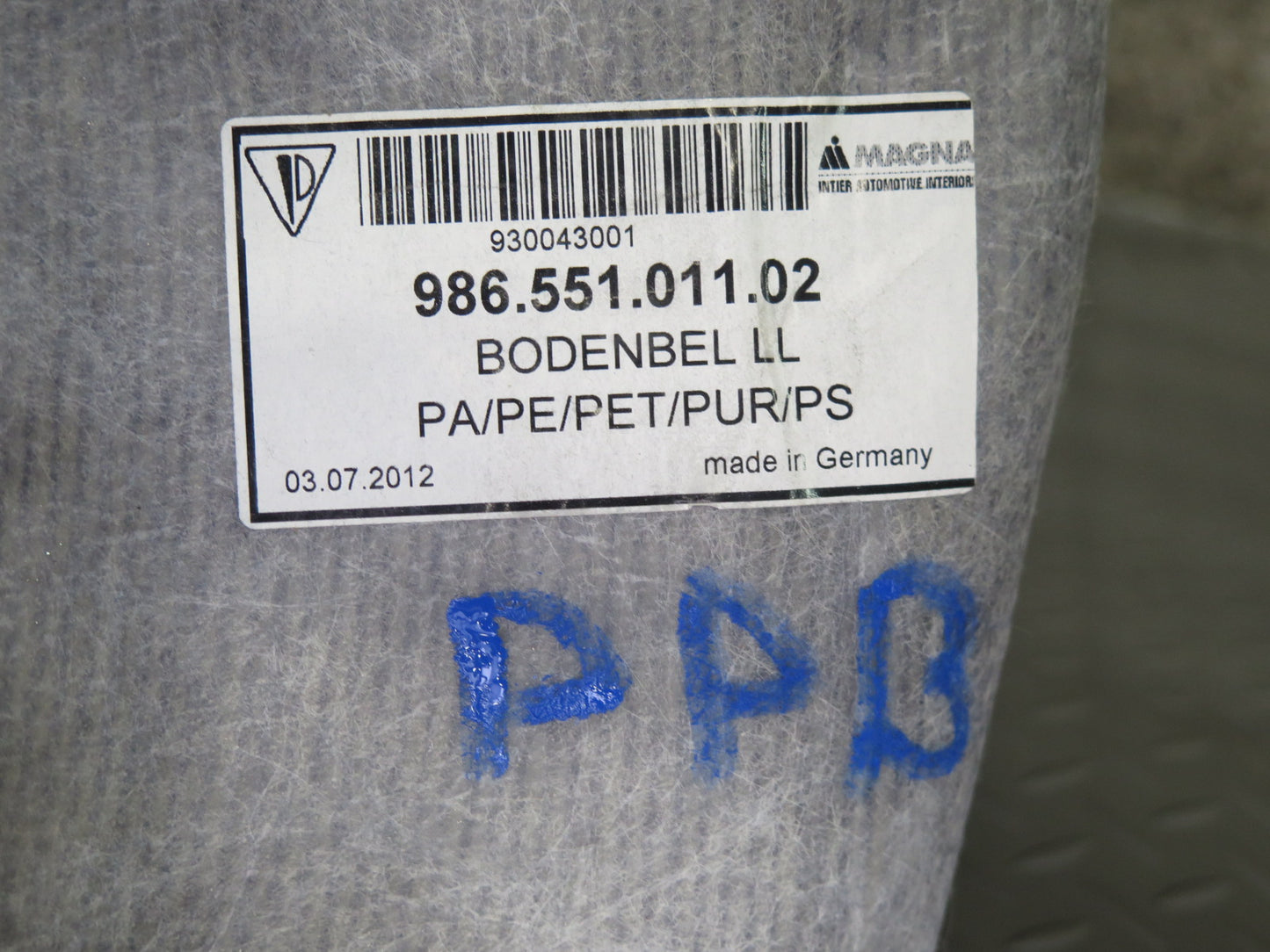 1997-2004 Porsche Boxster 986 Interior Carpet Liner Floor MAT Cover Blue