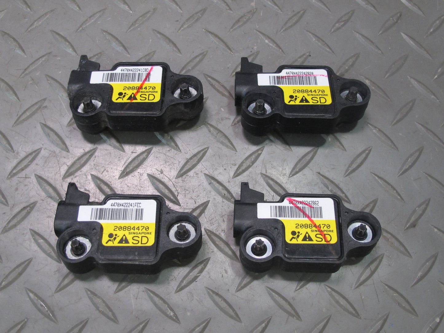 10-14 Cadillac Escalade Door SRS Sensor Set Of 4 20884470 OEM