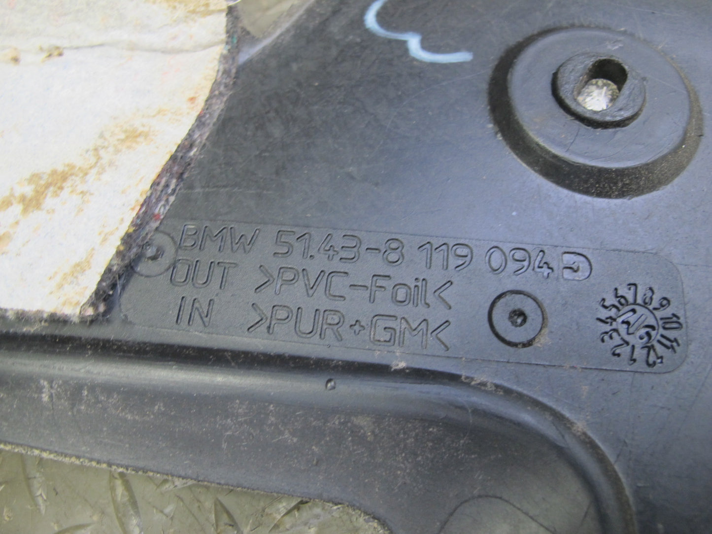 96-99 BMW E36 328iC Convertible Rear Right Quarter Interior Trim Panel OEM