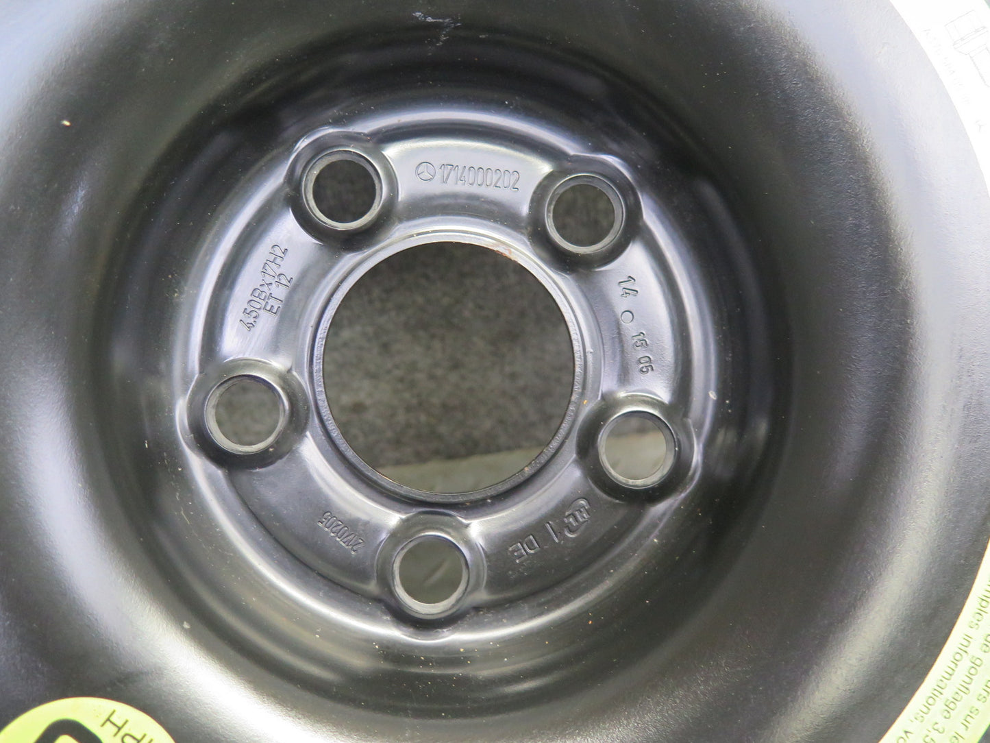 05-11 Mercedes R171 Slk-class R17 17" Spare Tire Wheel 17x4.5 ET12 145/70 OEM