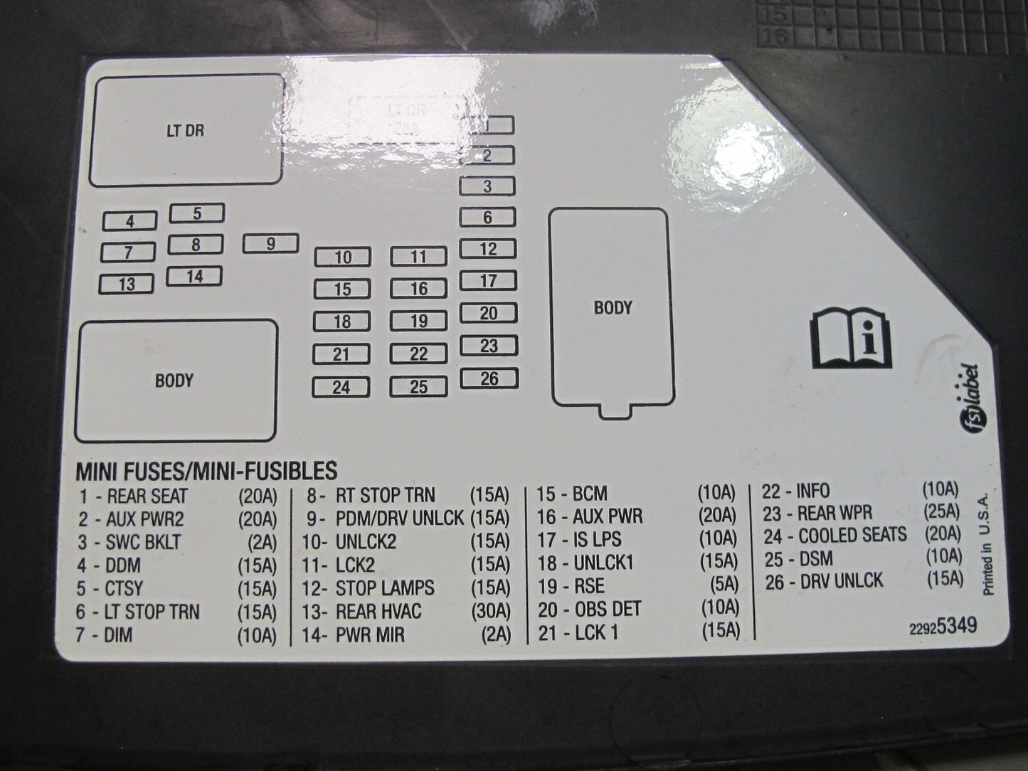 2007-2014 Cadillac Escalade Dash Left & Right END Trim Cap Fuse Box Cover Set