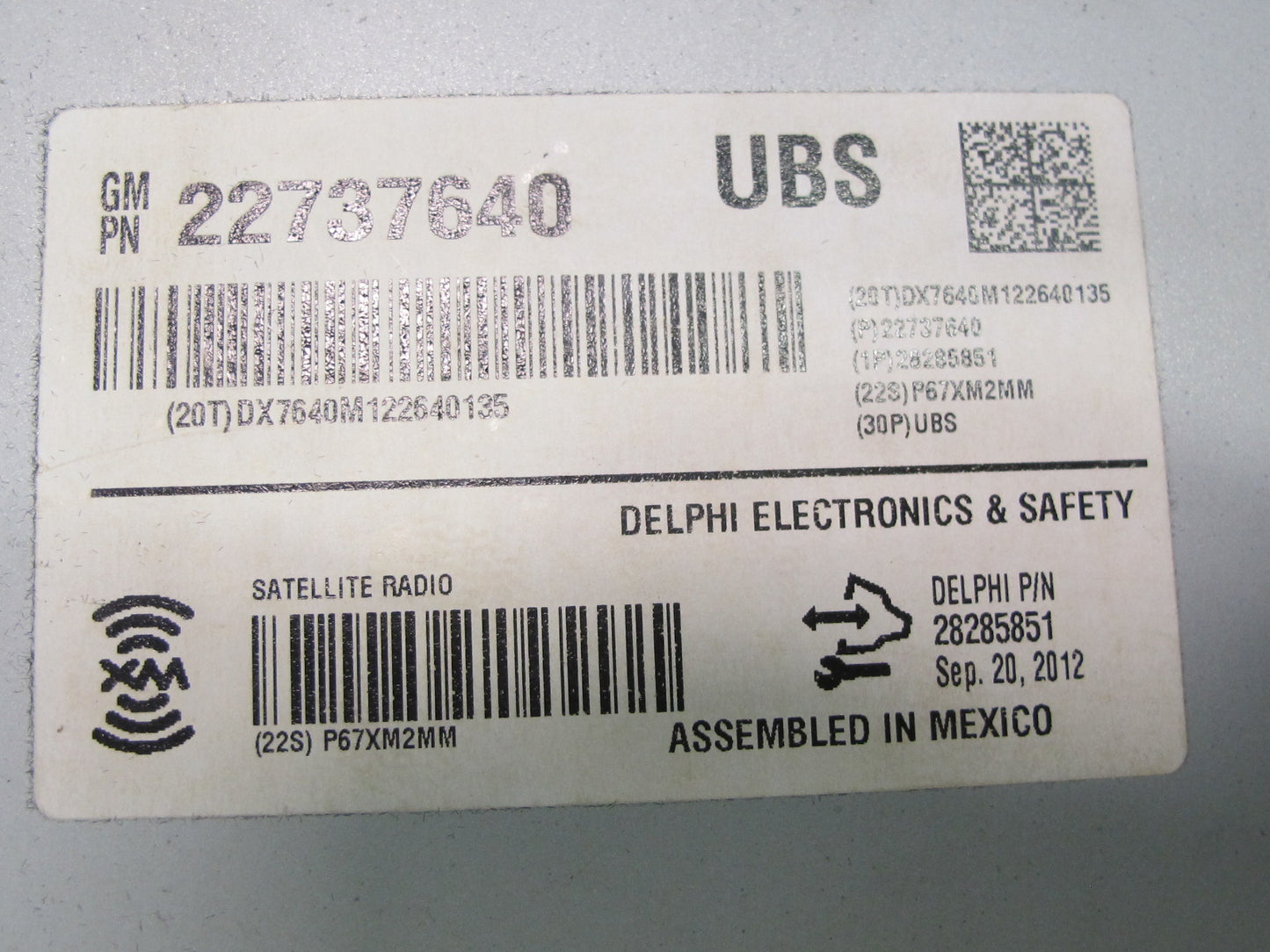 2012-2014 Cadillac Escalade Radio Receiver Control Module 22737640