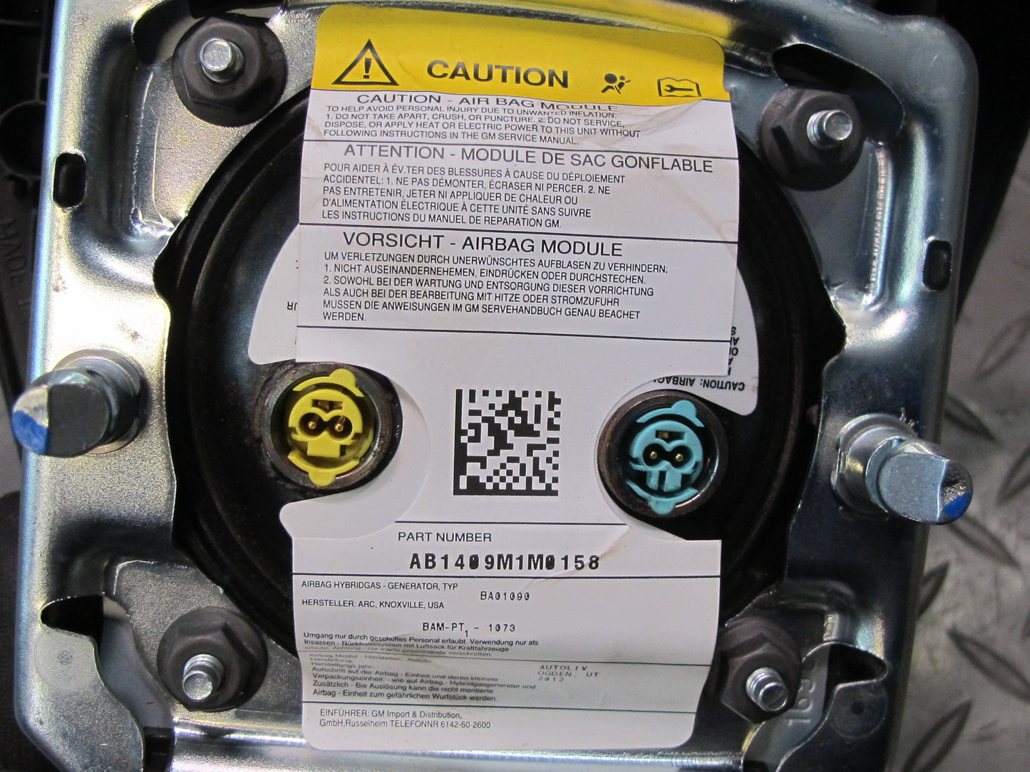 13-14 CADILLAC ESCALADE PLATINUM EBONY STEERING WHEEL AIRBAG SRS BLACK OEM