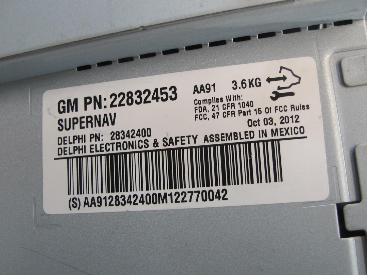 2012-2014 Cadillac Escalade GPS Navi CD Player Receiver Head Unit 22832453