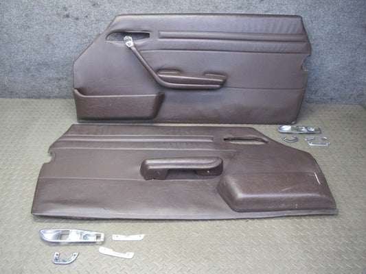 73-85 Mercedes R107 Convert Left & Right Door Interior Panel Chrome Trim Set OEM