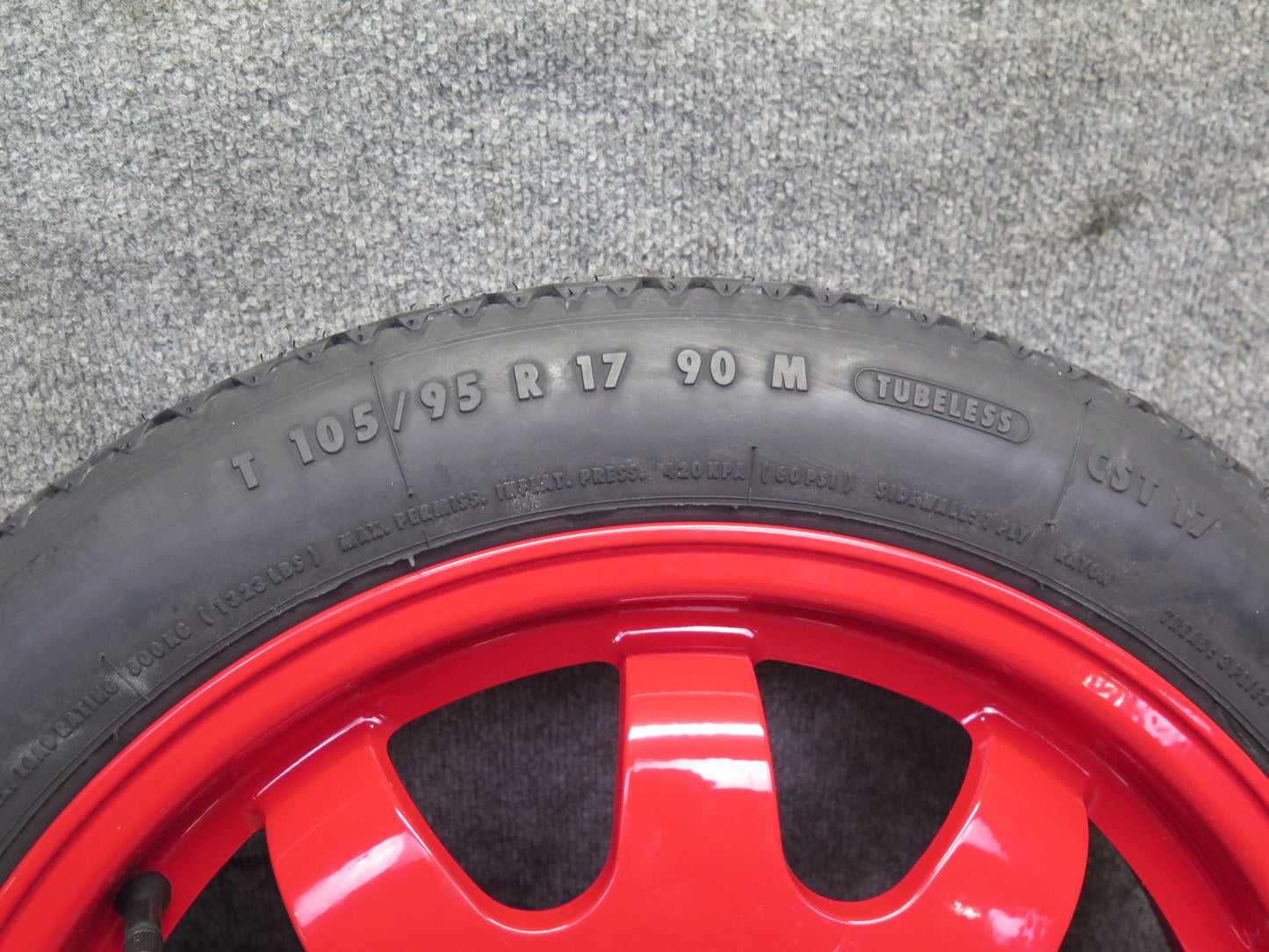 97-04 Porsche Boxster 986 Emergency Spare Tire Wheel 17x3.5 ET19 Conti 105/95