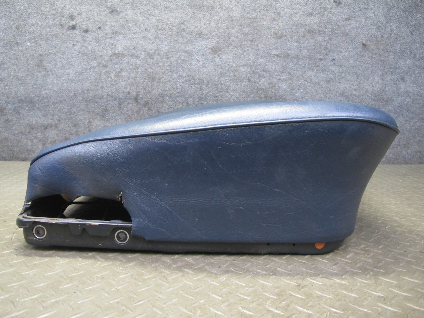 82-83 Mercedes W123 240D Front Right Seat Lower Leather Cushion Blue w Frame OEM