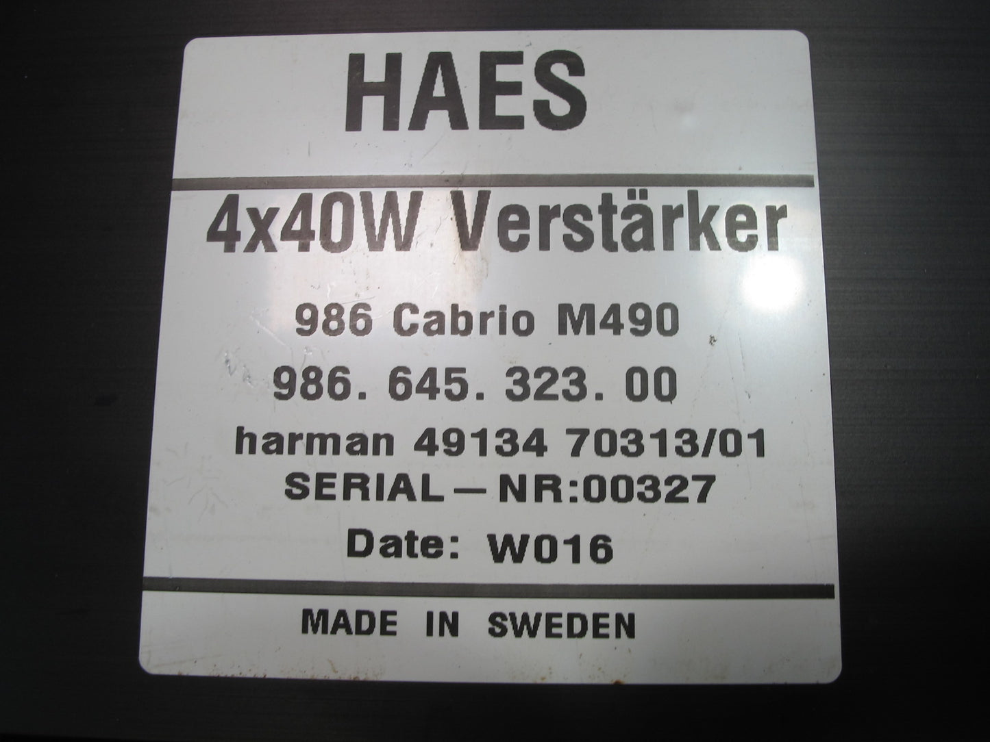 2001-2002 Porsche Boxster 986 Junction Fuse Relay Box Module Unit