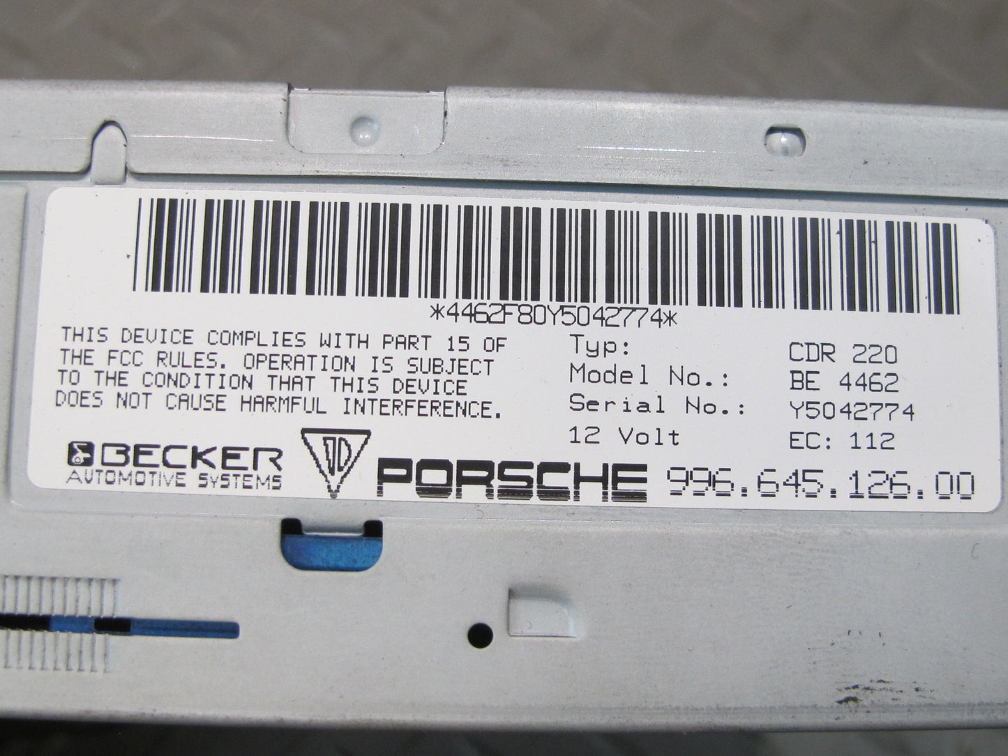 1999-2001 Porsche Boxster 986 CDR220 CD Disc Radio Audio Player Receiver