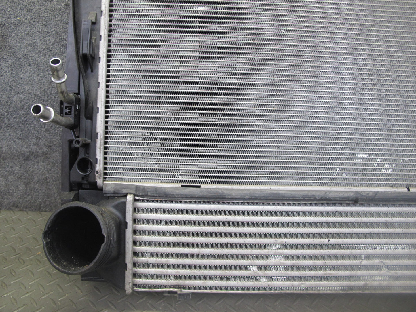 07-13 BMW E90 E93 335i N54 Engine Radiator AC Condenser Intercooler Assy 64K OEM