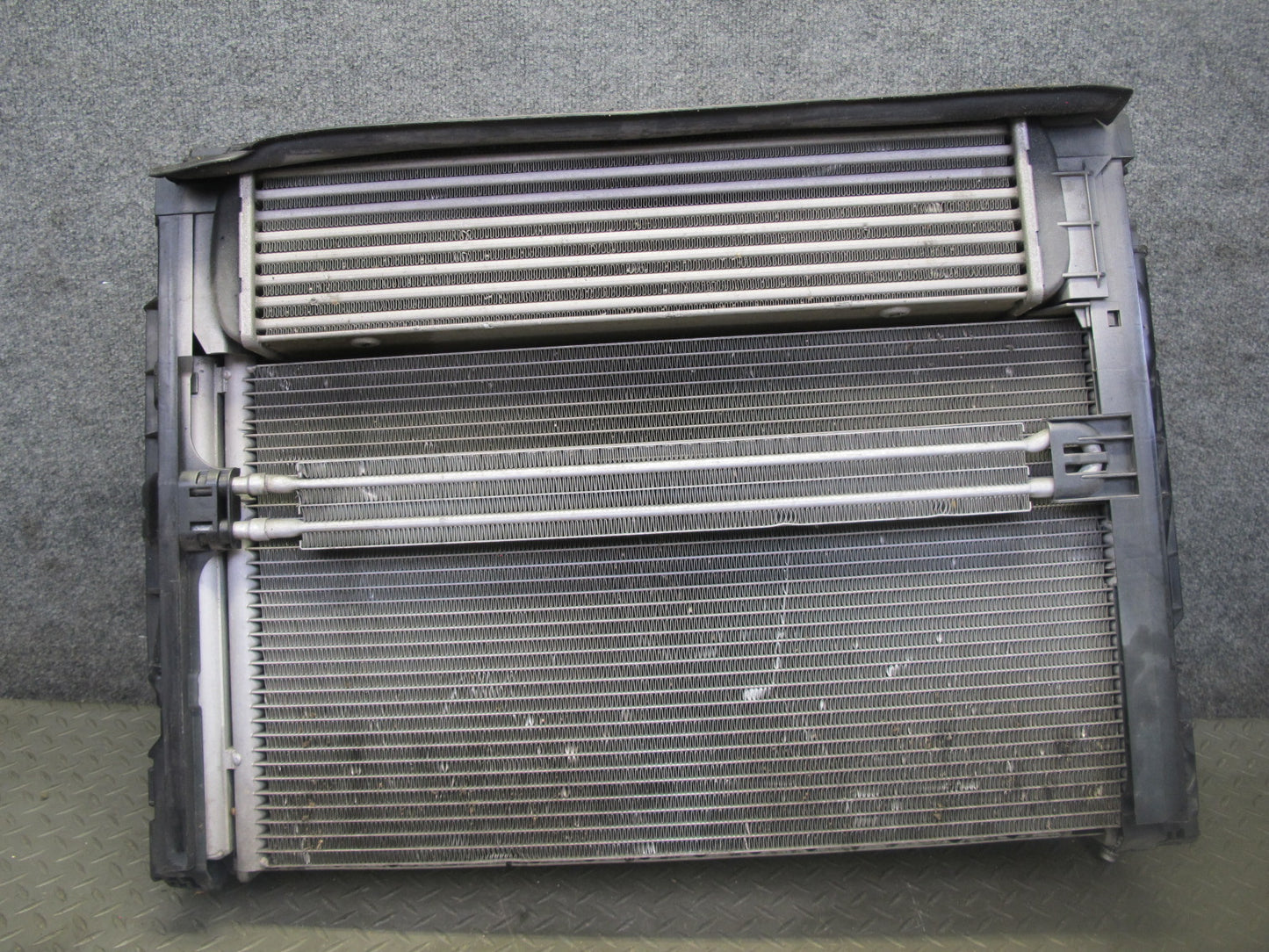 07-13 BMW E90 E93 335i N54 Engine Radiator AC Condenser Intercooler Assy 64K OEM