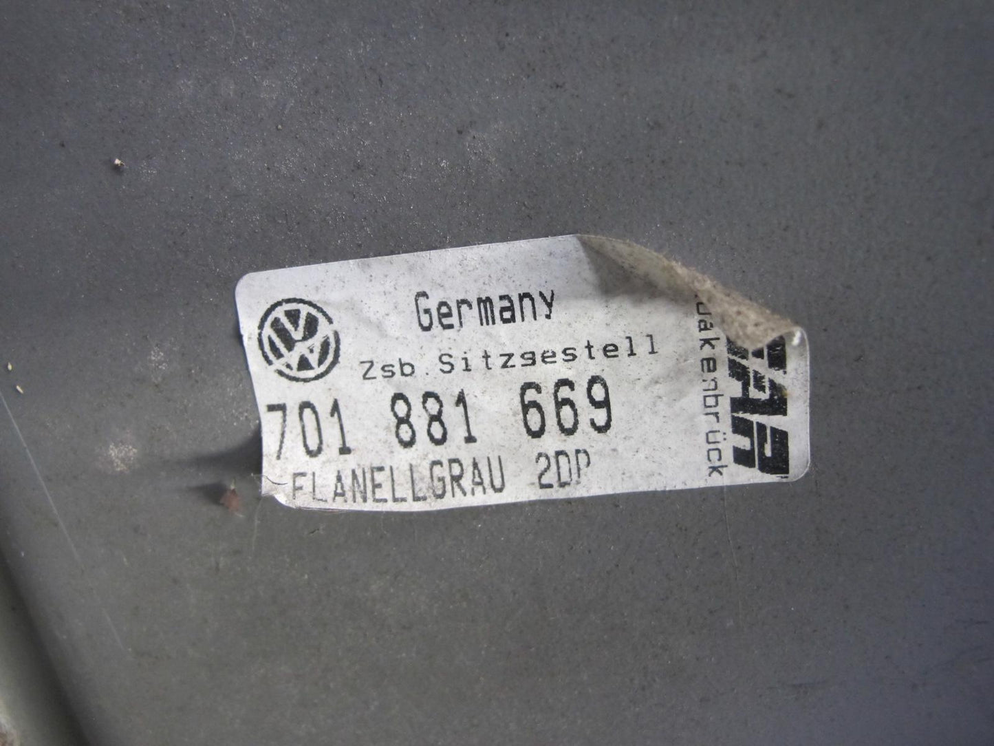 00-03 VW Eurovan T4 Front Left or Right Seat Lower Frame Console 701881669 OEM