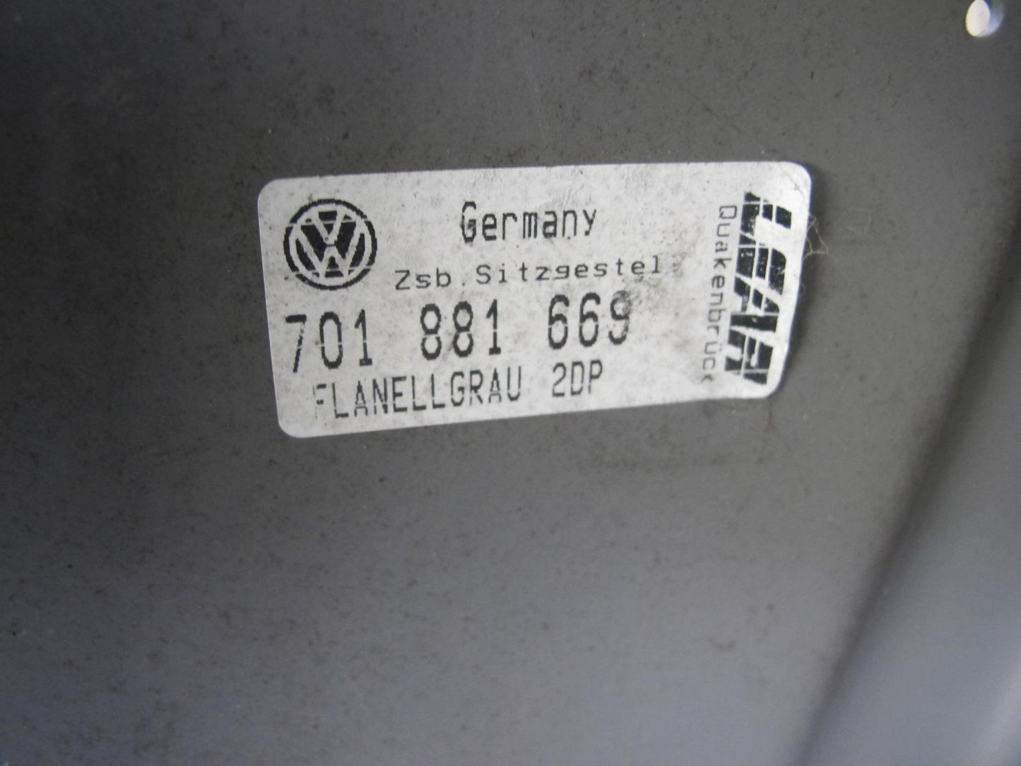 00-03 VW Eurovan T4 Front Left or Right Seat Lower Frame Console 701881669 OEM