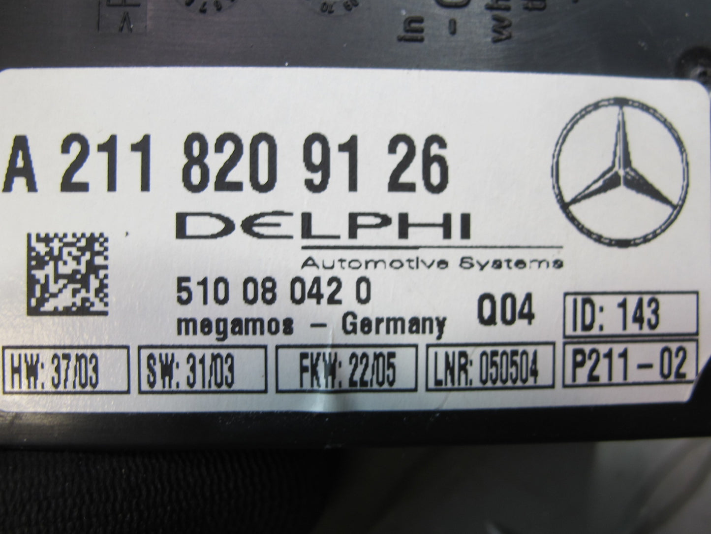 05-08 Mercedes R171 Slk-class Anti Theft Control Module 2118209126 OEM