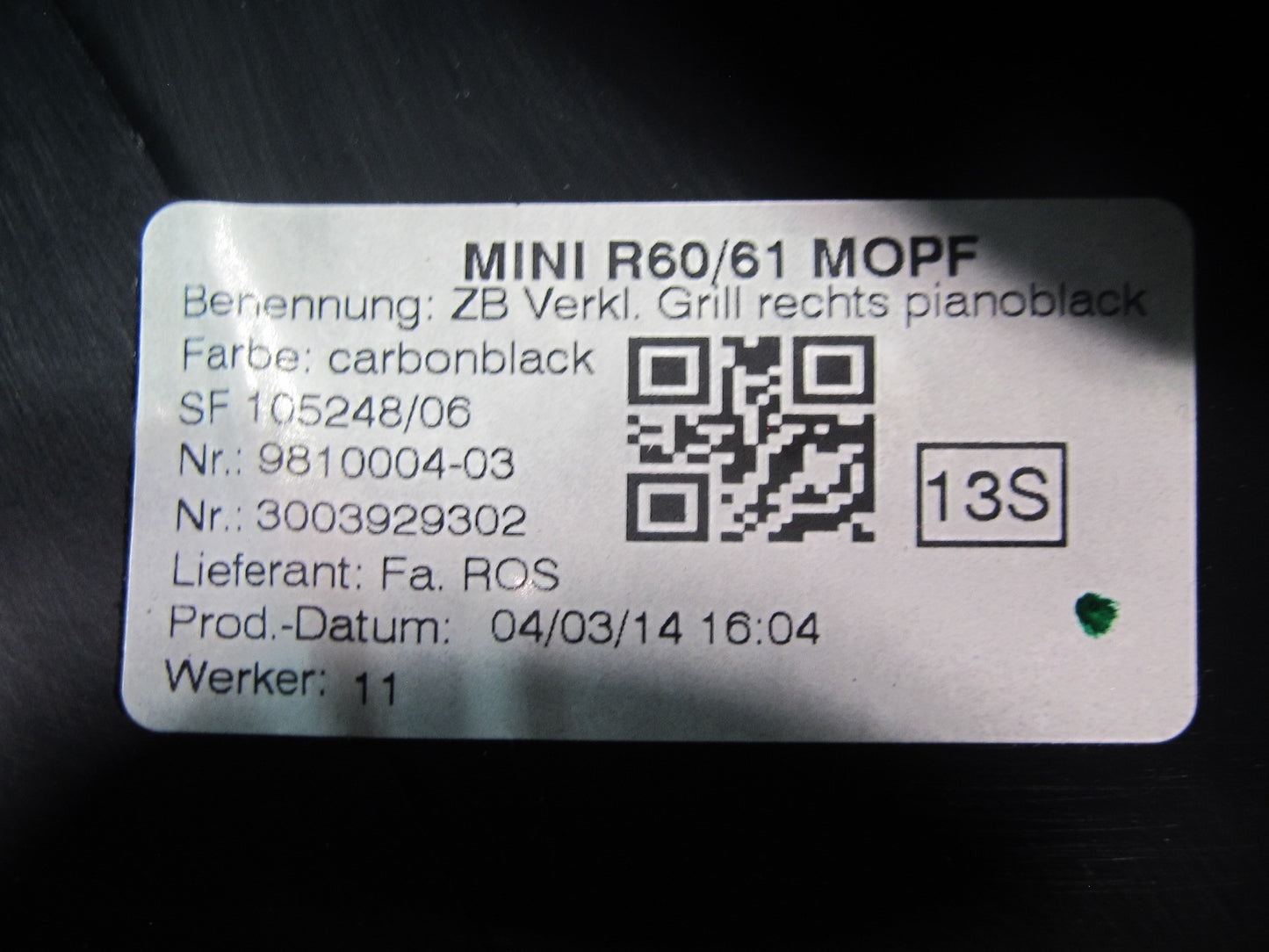 13-15 Mini Cooper S R60 R61 Dash Speedo Air Vent Trim Bezel Cover Panel Set OEM