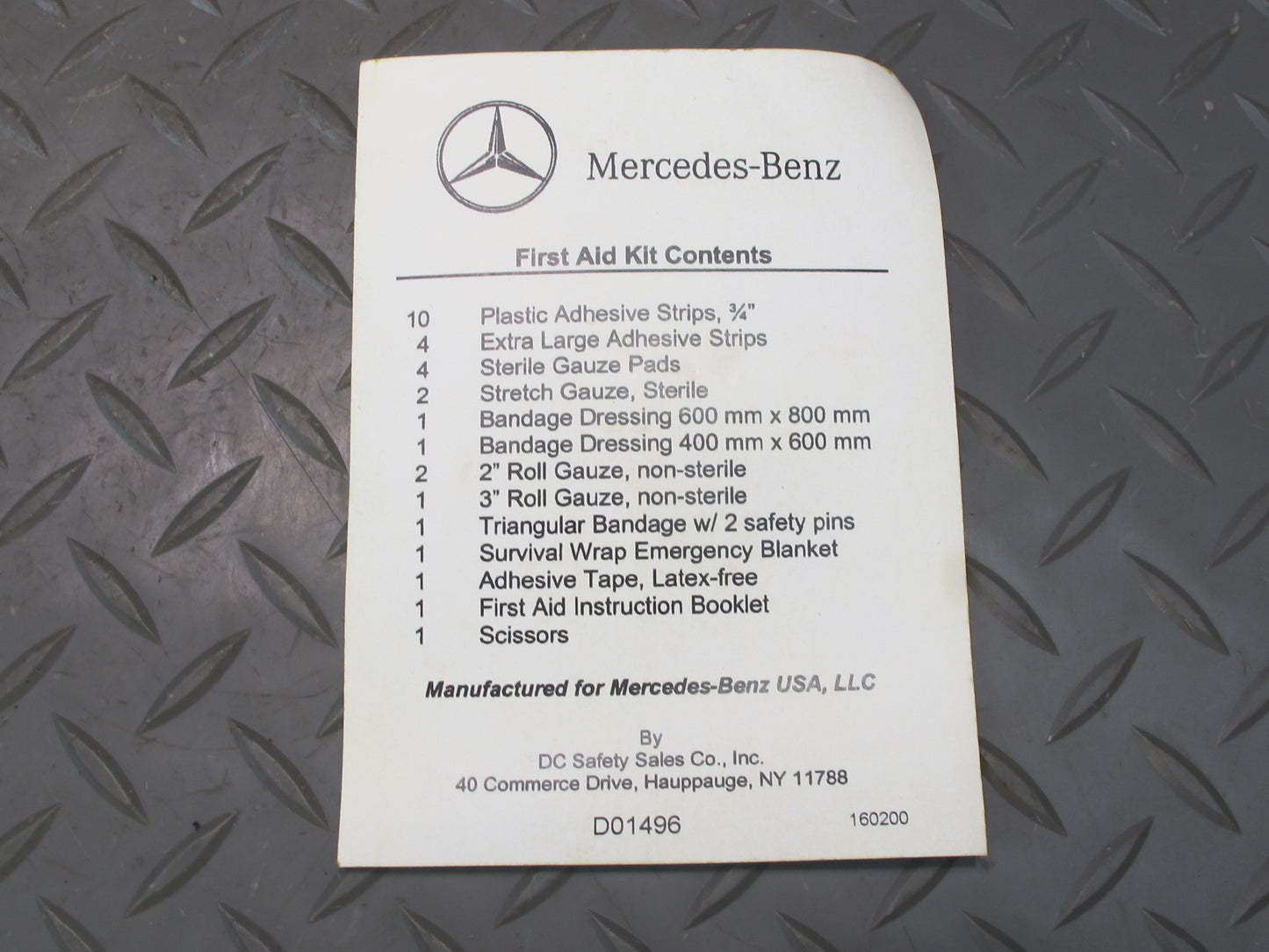 05-11 Mercedes R171 Slk-class Emergency First AID KIT OEM