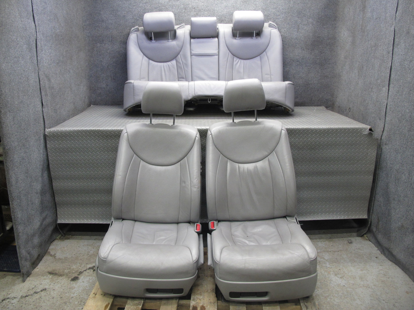 04-06 Lexus UCF30L LS430 Front & Rear Left & Right Leather Seat Set Ash OEM
