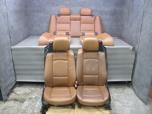 08-13 BMW E93 Convertible Front & Rear Leather Seat Bolster Set Saddle Brown OEM