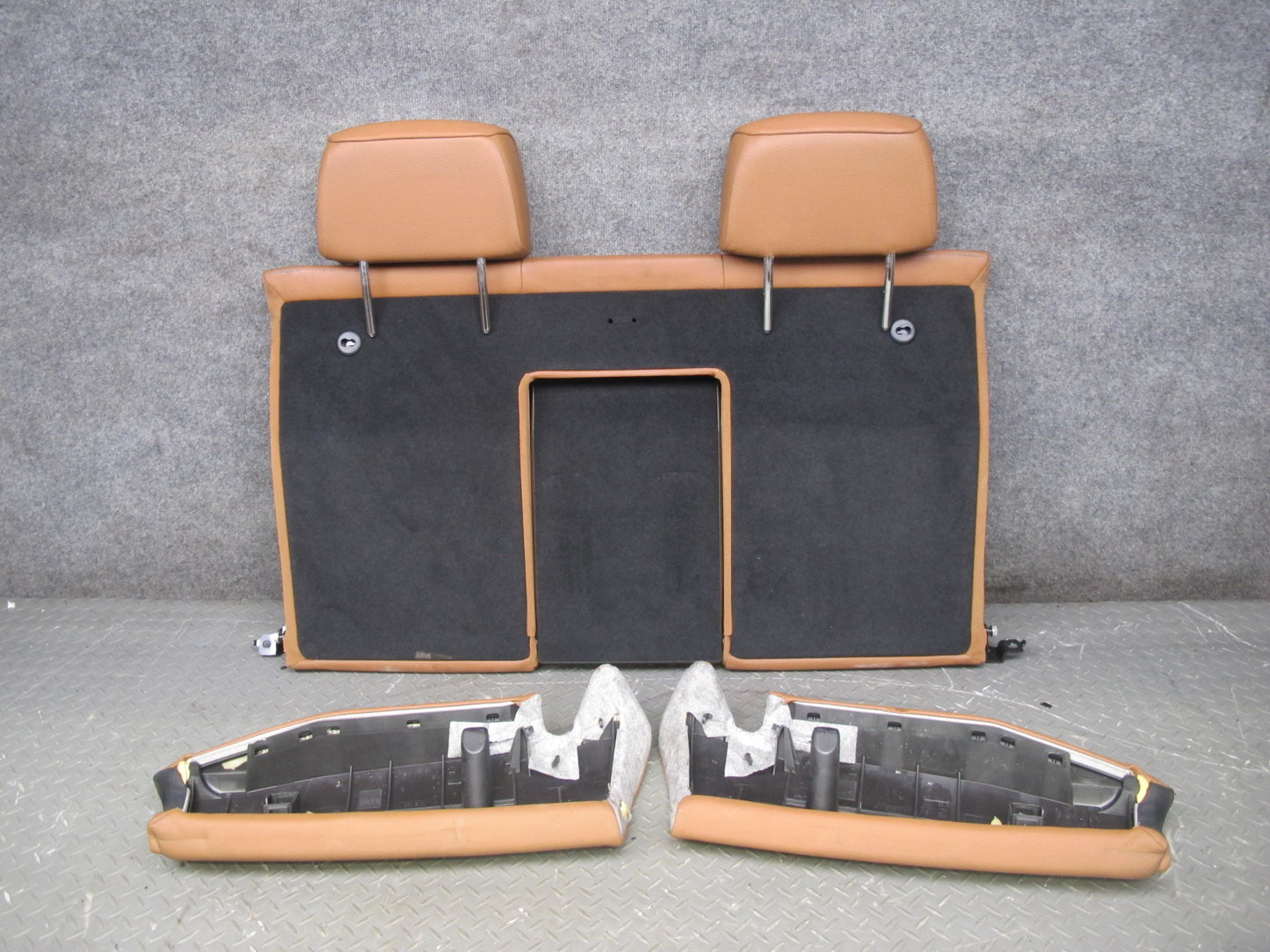 08-13 BMW E93 Convertible Front & Rear Leather Seat Bolster Set Saddle Brown OEM
