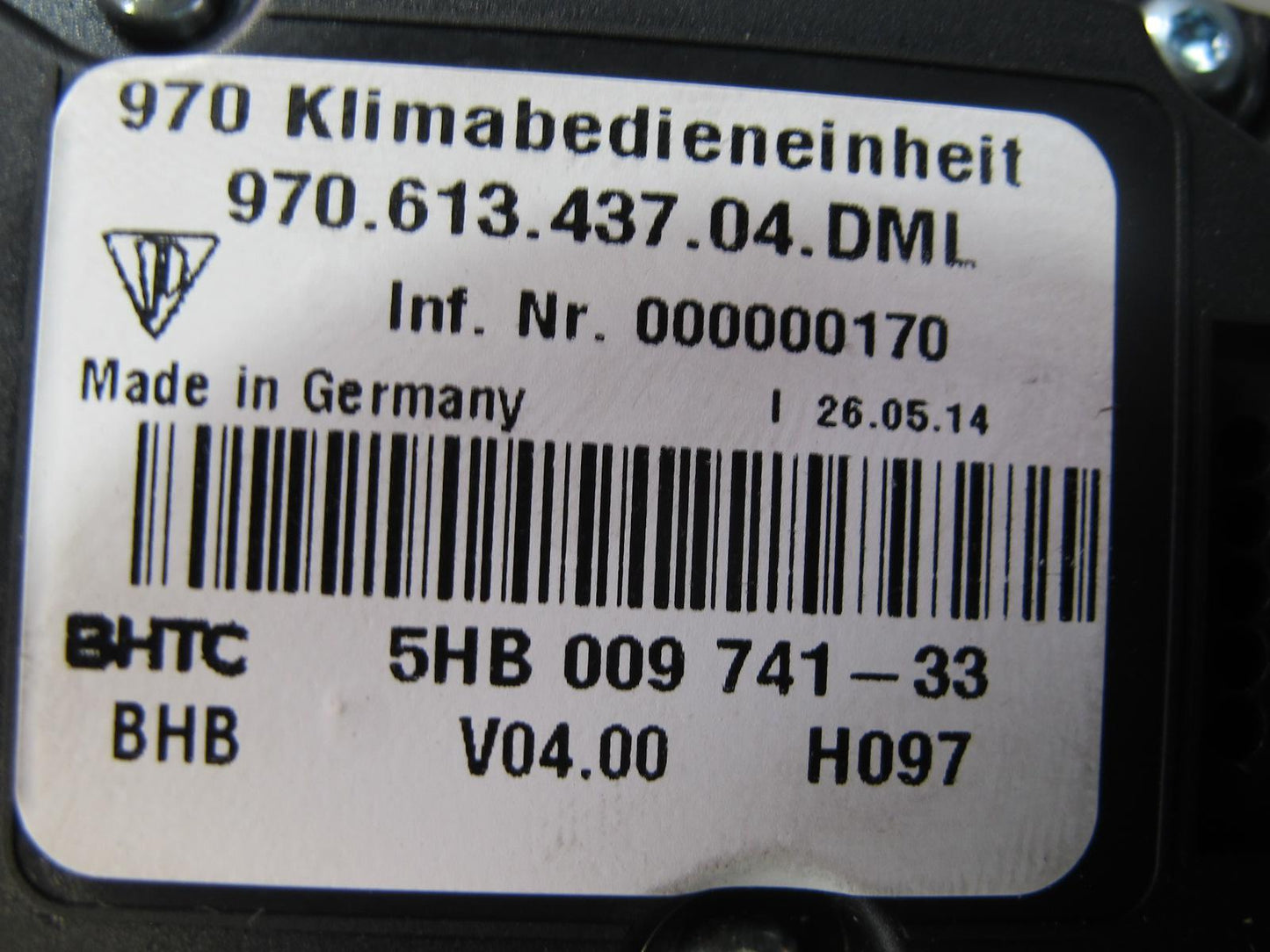 14-16 Porsche Panamera 970 Center Console Temperature A/C Control Switch Panel