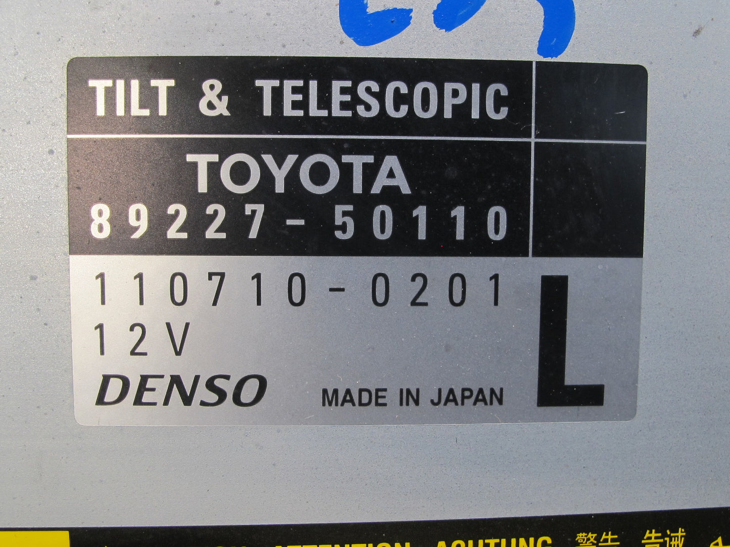 04-06 Lexus LS430 Tilt Telescopic Steering Multiplex Module 89227-50110 OEM