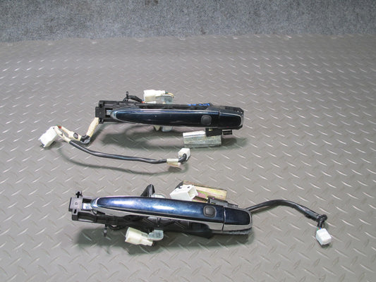 04-06 Lexus LS430 Rear Left & Right Door Exterior Handle Set w Keyless Blue OEM