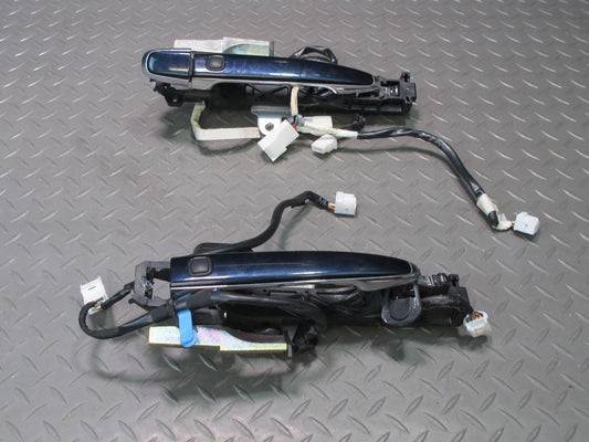 04-06 Lexus LS430 Front Left & Right Door Exterior Handle Set w Keyless Blue OEM