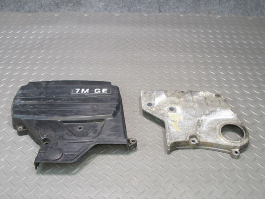 89-92 Toyota Supra MA70L 7MGE Engine Motor Lower & Upper Timing Belt Cover OEM