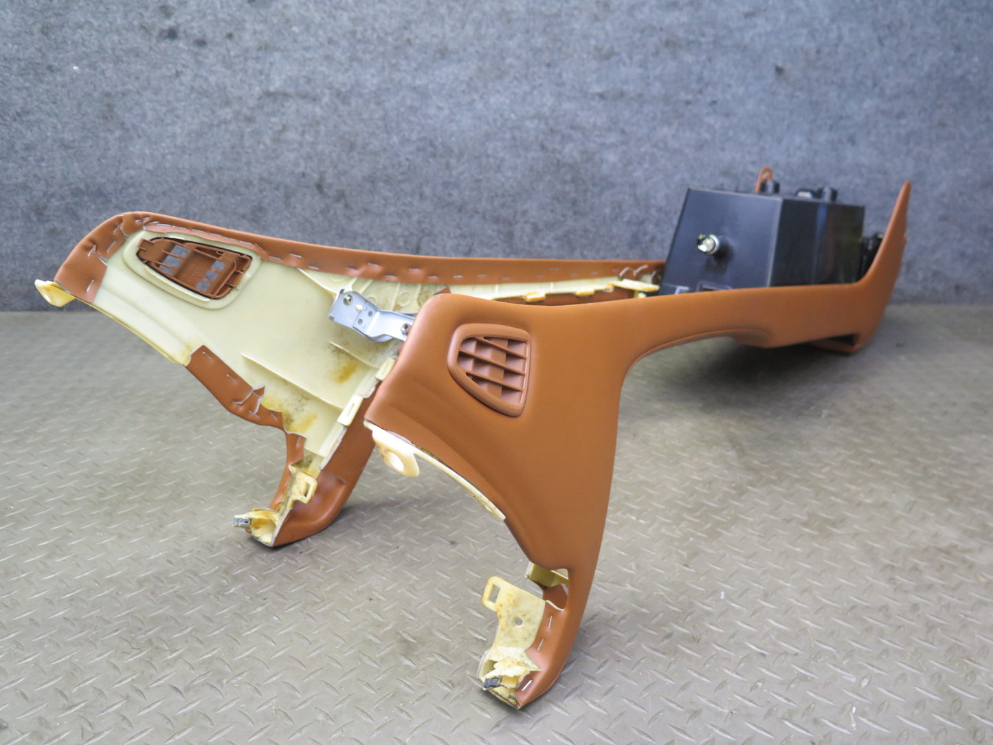 02-04 Lexus SC430 Front Center Console Trim Cover Panel w Compartment Saddle OEM