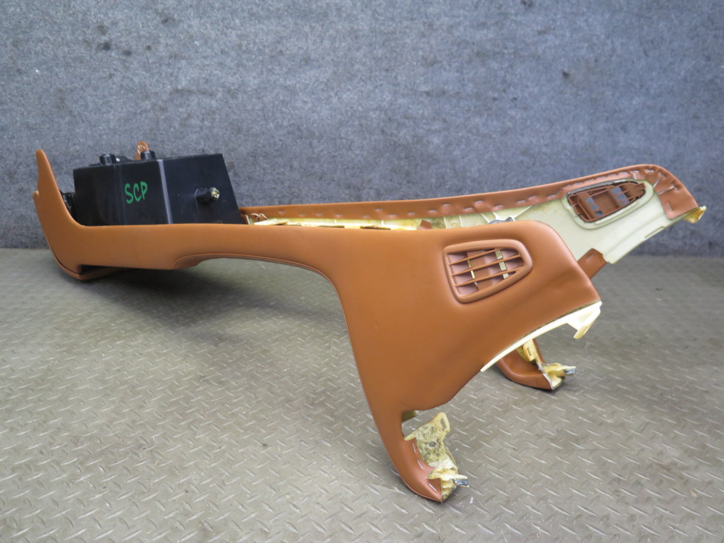 02-04 Lexus SC430 Front Center Console Trim Cover Panel w Compartment Saddle OEM