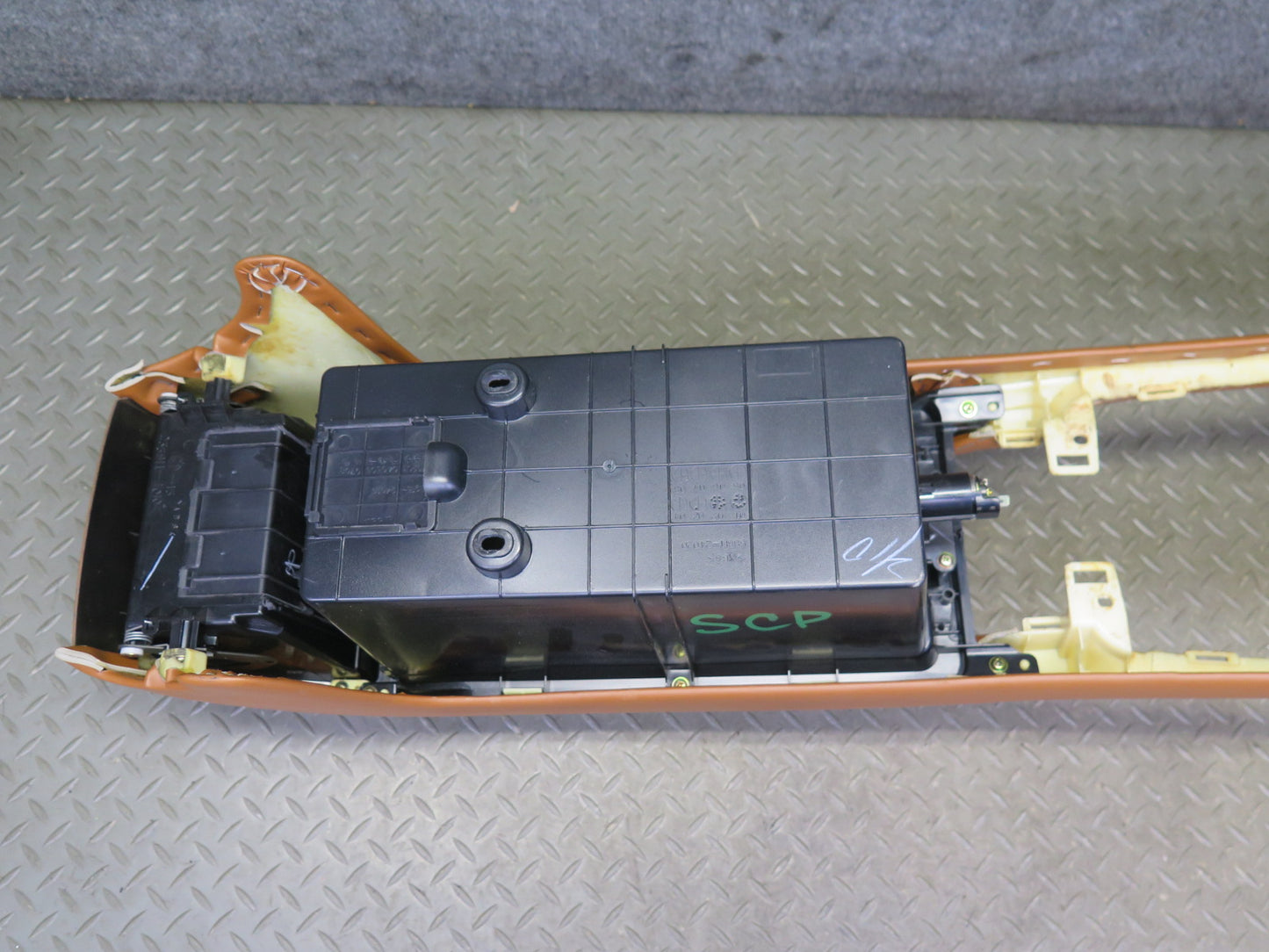 02-04 Lexus SC430 Front Center Console Trim Cover Panel w Compartment Saddle OEM