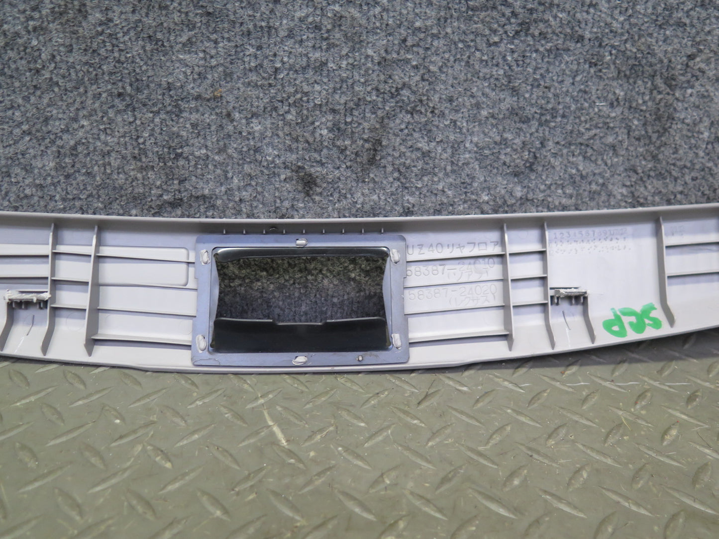 02-10 Lexus SC430 Z40 Rear Trunk Floor Finish Sill Scuff Plate Trim Panel OEM