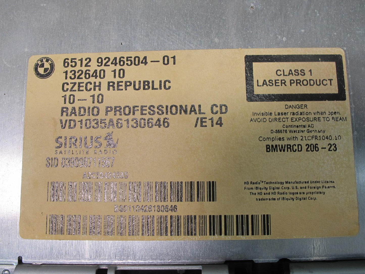 11-13 BMW E90 E92 E93 335i Radio CD Player Receiver 9246504 OEM