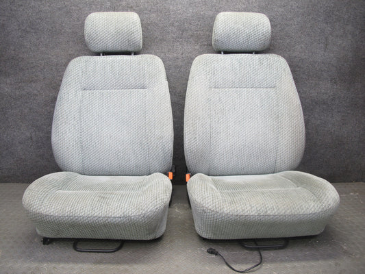 00-03 VW Eurovan T4 Set of 2 Front Left & Right Cloth Seat Gray OEM