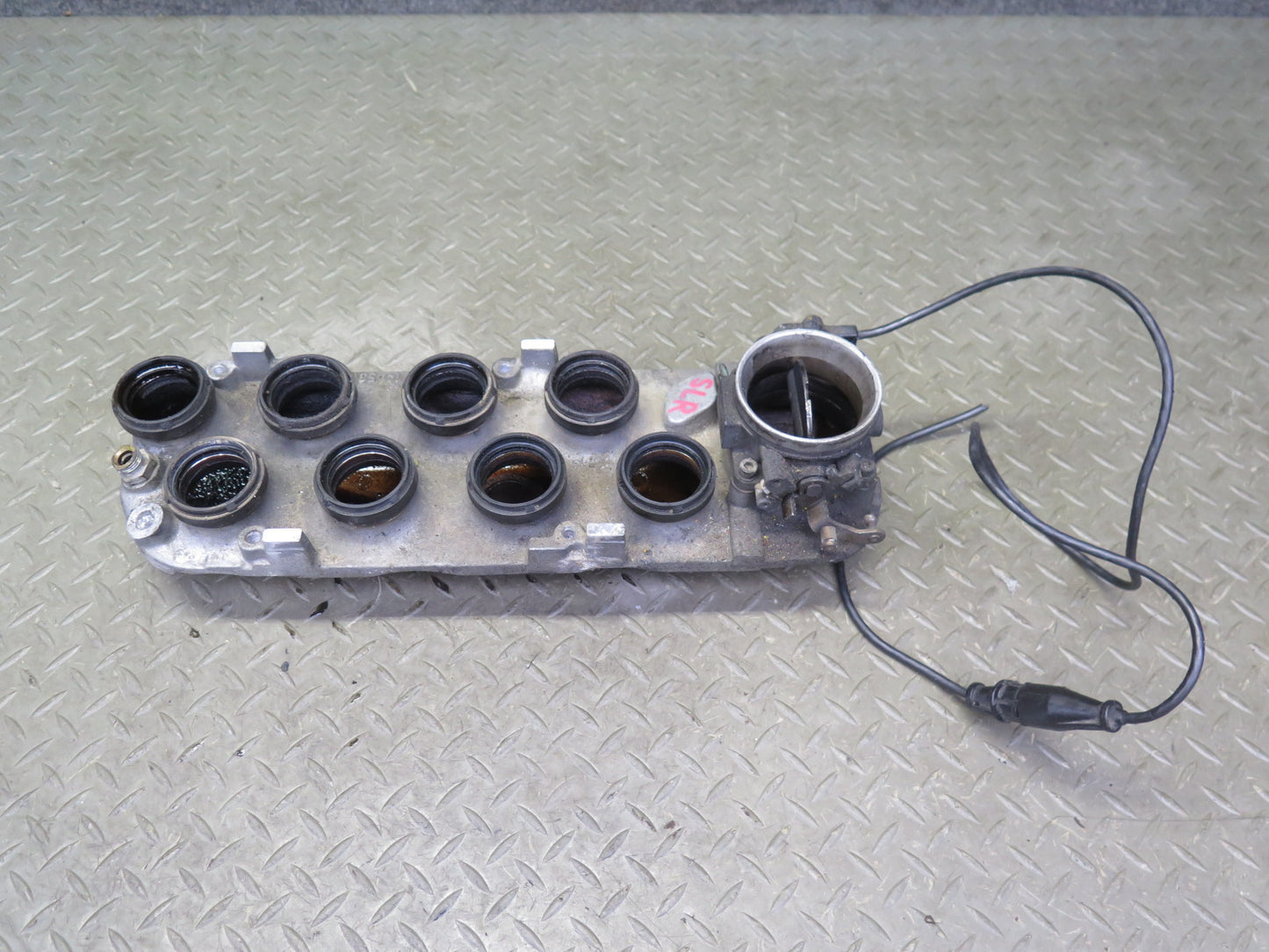 81-85 Mercedes R107 380SL M116 Engine Lower Intake Manifold w Throttle Body OEM