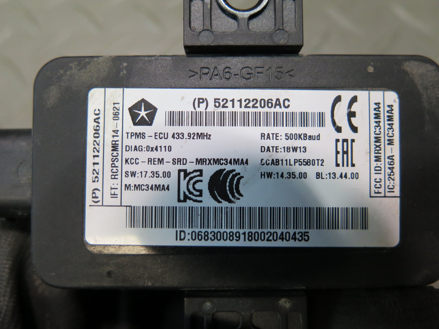 2018 Jeep Wrangler JL Chassis Suspension Control  Module 52112206AC OEM
