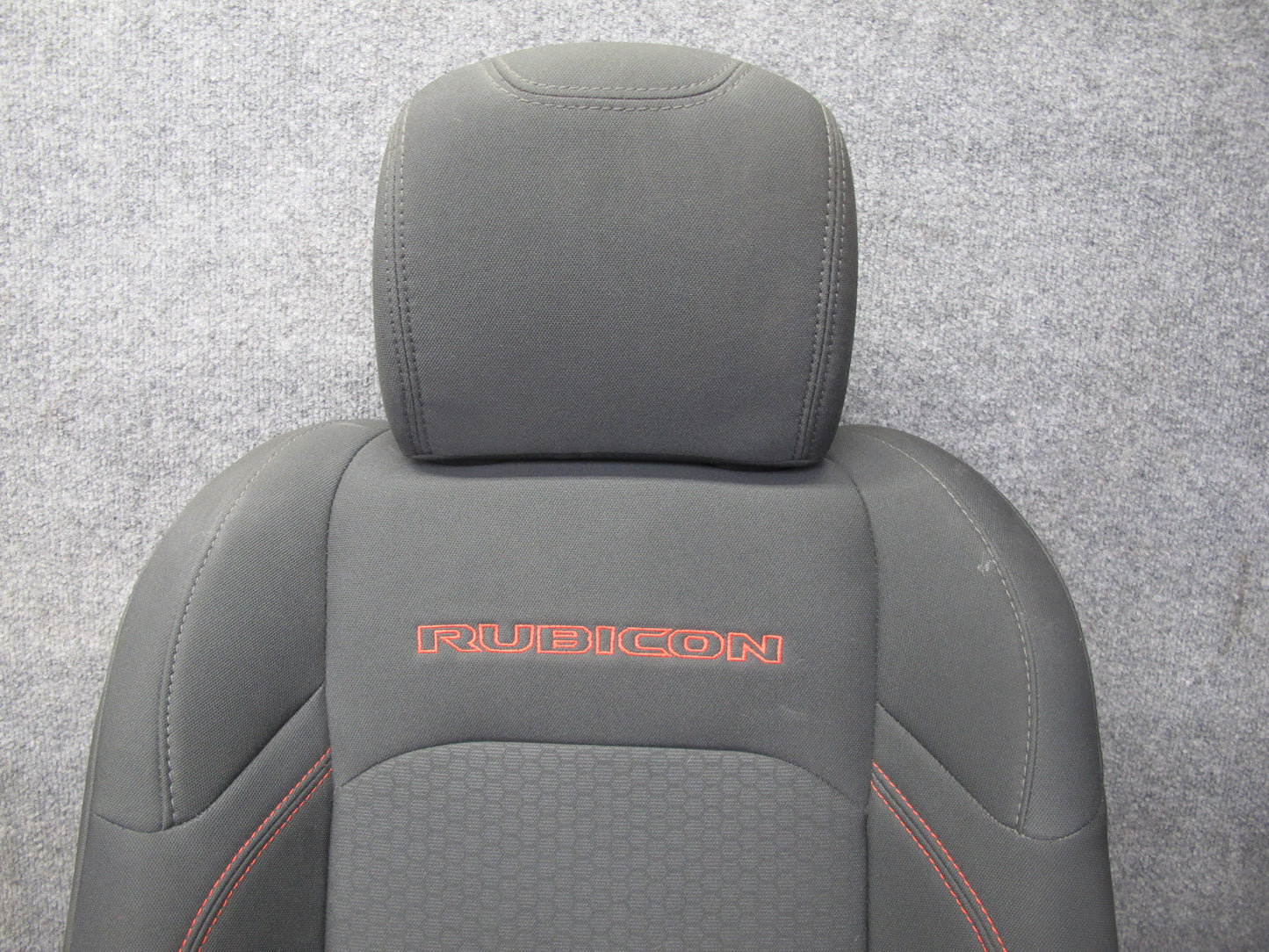 18-19 Jeep Wrangler Rubicon 4-DOOR RED Stiches Front & Rear Cloth Seat Set OEM