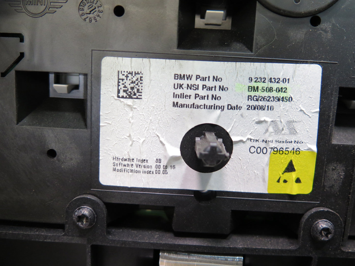 11-15 Mini Cooper R57 Convertible Speedometer w Radio CD Player Receiver OEM